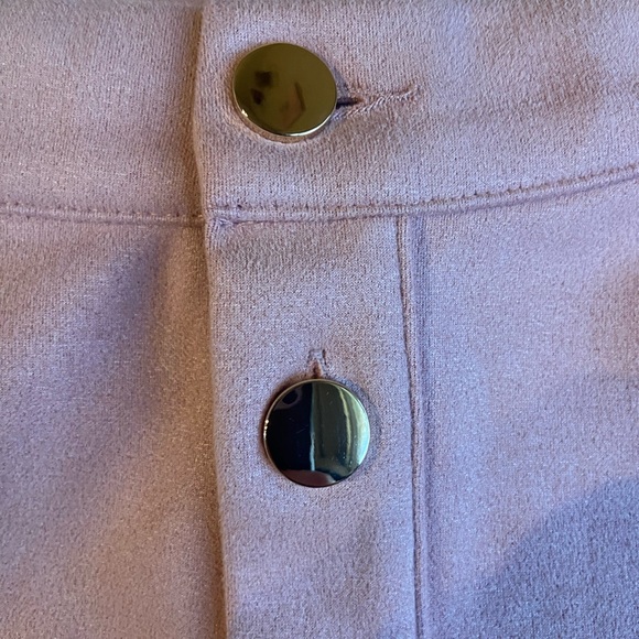 Baby Pink Faux Suede High Waisted Mini Skirt - Picture 4 of 7